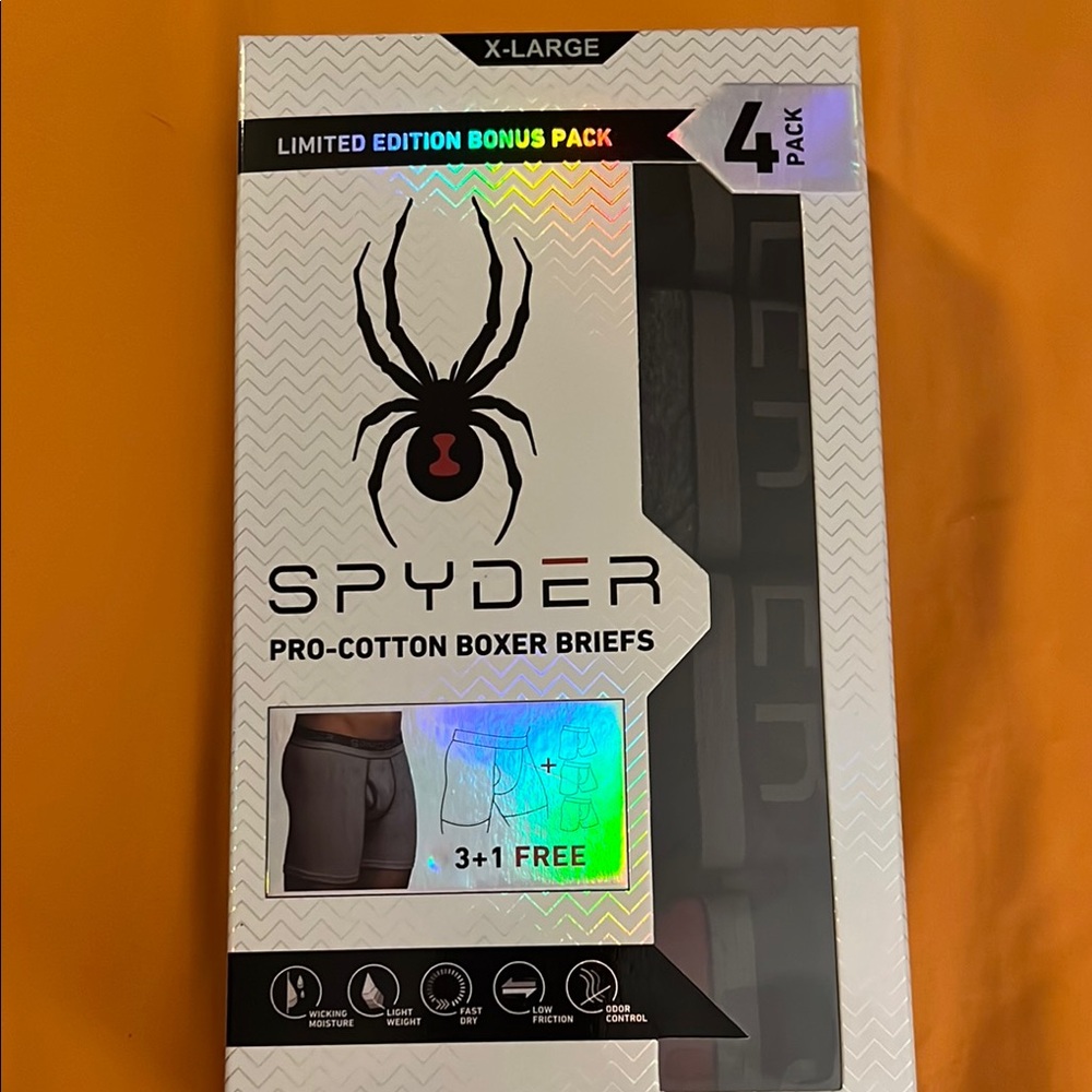 Spyder Pro-Cotton Boxer Briefs 4-Pack - Limited Edition
